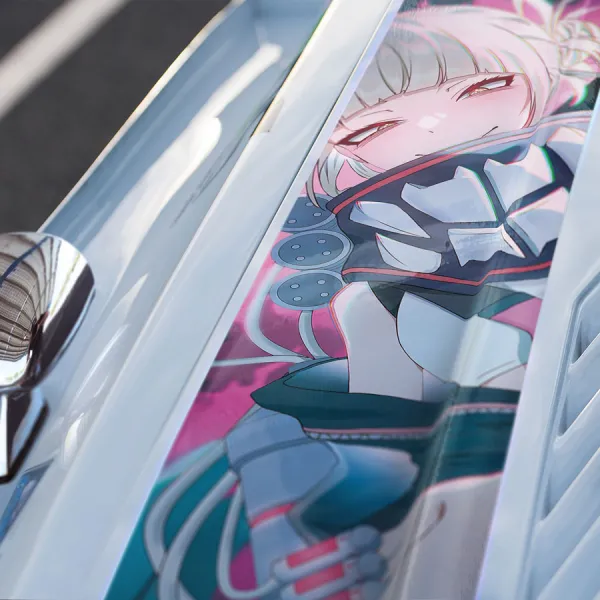 Himiko Toga v1 Seifuku Knife Mask League Villains Quirk Transform Paranormal Liberation Front Vanguard Action Squad Anime Manga Car Printed Hood Stripe Vinyl Sticker Decal>