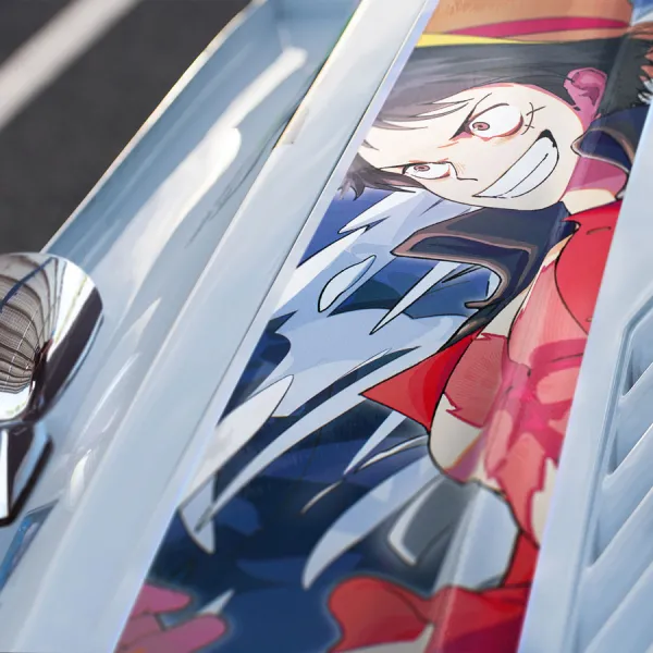 Monkey D Luffy Straw Hat Brook Pirates Captain King Four Emperors Treasure Anime Manga Car Printed Hood Stripe Vinyl Sticker Decal>