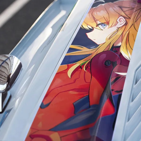 Eva Unit 02 v1 Pilot Asuka Langley Soryu Shikinami Angel NERV Seele Second Child Tsundere Queen Mecha Anime Manga Car Printed Hood Stripe Vinyl Sticker Decal>