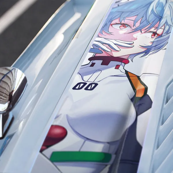 Eva Unit 00 v1 Pilot Rei Ayanami Angel NERV First Child Clone Lilith Project E Mecha Anime Manga Car Printed Hood Stripe Vinyl Sticker Decal>