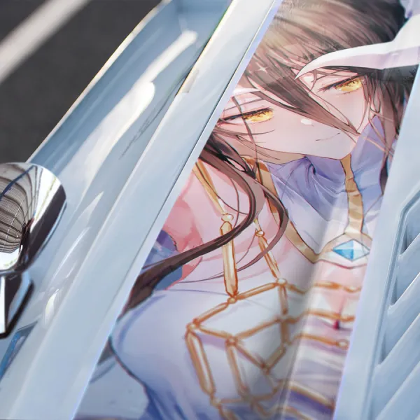 Albedo Succubus Lust Horns Pure-White Devil Overseer Guardians of the Great Tomb of Nazarick Legal Waifu Boobs Anime Manga Car Printed Hood Stripe Vinyl Sticker Decal>