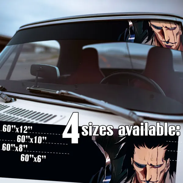 60" Kenpachi Zaraki v2 Shikai Drink Nozarashi Soul Society Shinigami Captain 11th Division Gotei 13 Manga Anime Strip Printed Windshield Vinyl Sticker Decal>