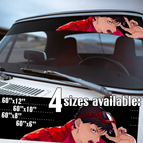 60" Shotaro Kaneda v1 Pills Capsules Good Health Bad Education Bosozoku Bike Tetsuo Shima Anime Manga Strip Printed Windshield Car Vinyl Sticker Decal>