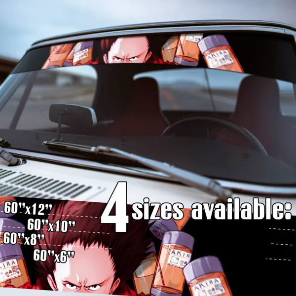 60" Tetsuo Shima v1 Mutated Arm Red Cape Pills Capsules Good Health Bad Education Bosozoku Neo Tokyo Anime Manga Strip Printed Windshield Car Vinyl Sticker Decal>