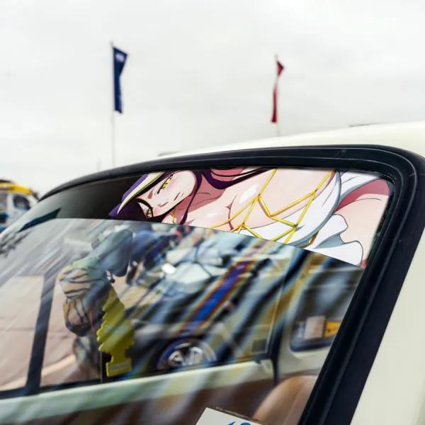 60" Great Tomb of Nazarick V13 Ainz Ooal Gown Albedo Shalltear Bloodfallen Sun Strip Printed Windshield Car Vinyl Sticker Decal>