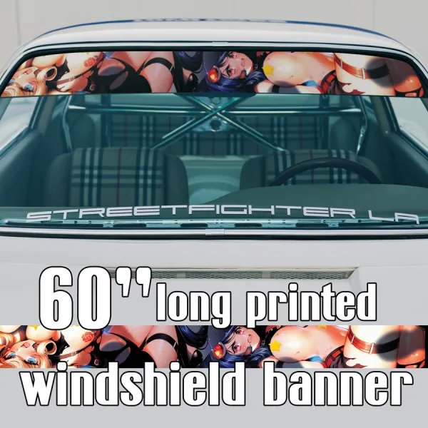 60" Sexy Tied Girls Stars Boobs Hot Japan Anime Manga Girl v7 Strip Printed Windshield Vinyl Sticker Decal>