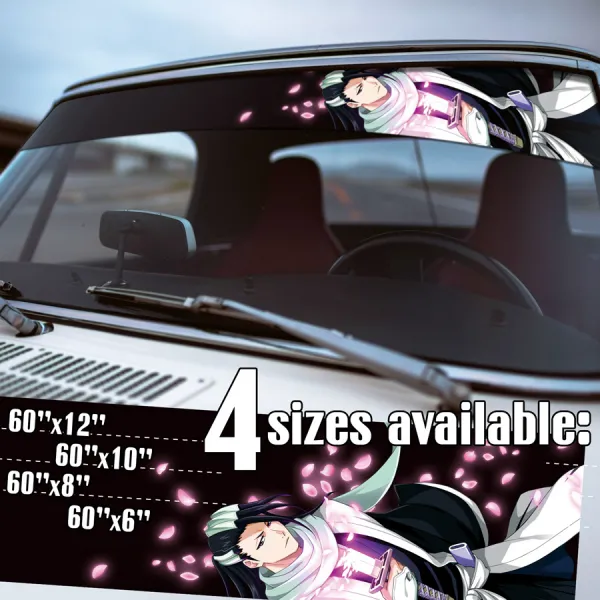 60" Byakuya Kuchiki v1 Shinigami Senbonzakura Cherry Blossoms Bankai Seireitei Soul Society Gotei 13 Manga Anime Strip Printed Windshield Vinyl Sticker Decal>