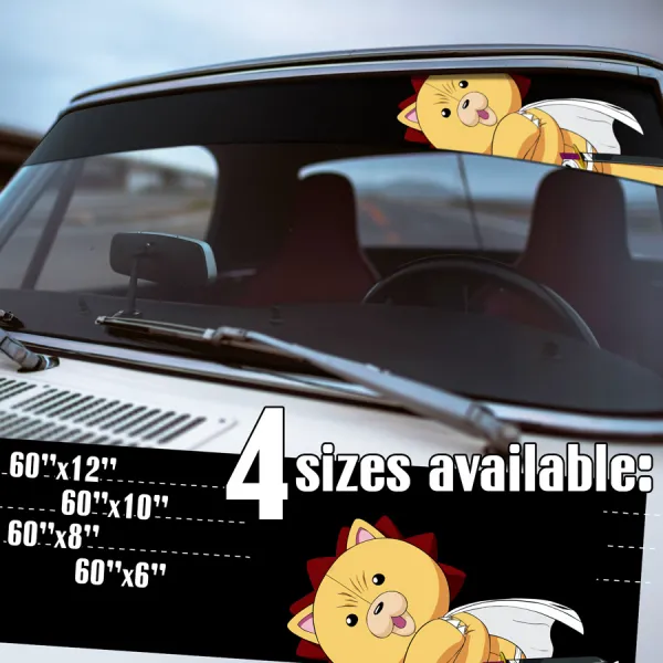 60" Kon v1 Lion Doll Great Underpod Modified Soul Pill Ichigo Kurosaki Shinigami Karakura Manga Anime Strip Printed Windshield Vinyl Sticker Decal>