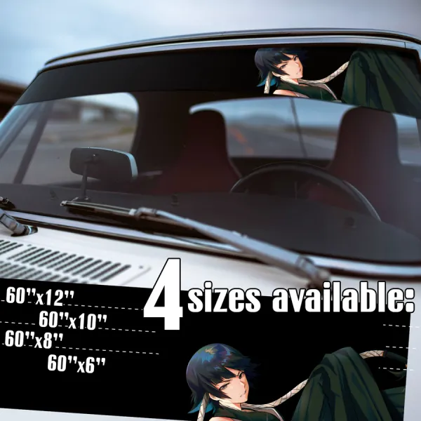 60" Sui Feng v2 Shinigami Onmitsukidō Commander Suzumebachi Seireitei Soul Society Sexy Waifu Boobs Manga Anime Strip Printed Windshield Vinyl Sticker Decal>