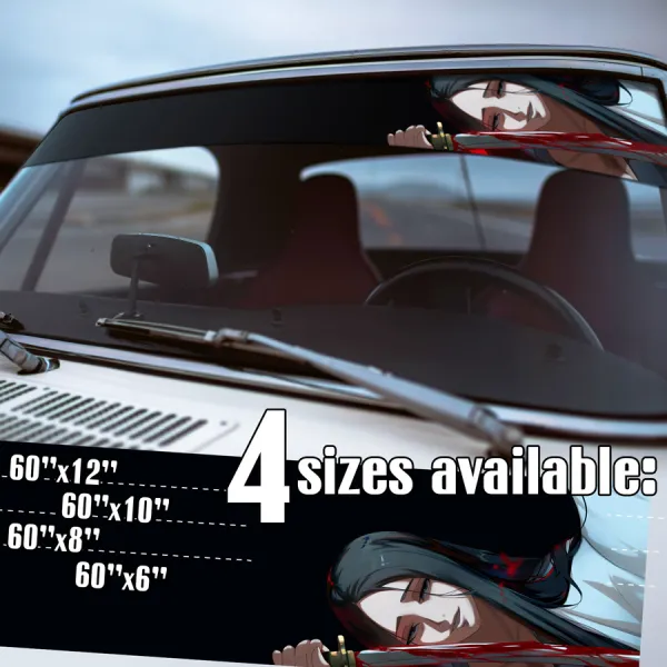 60" Retsu Unohana v1 Yachiru Minazuki Bankai Death Sword Hell Shinigami Captain Seireitei Soul Society Manga Anime Strip Printed Windshield Vinyl Sticker Decal>
