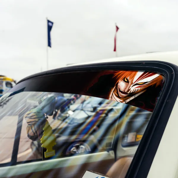 60" Soul Ichigo Shinigami v1 Kuchiki Urahara Anime Manga Sun Strip Printed Windshield Car Vinyl Sticker Decal>