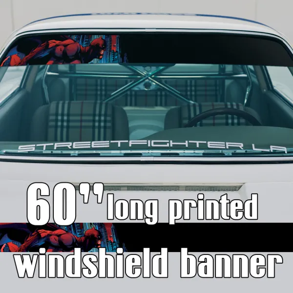 60" Bruce Wayne Red Gotham Superhero Sun Strip Printed Windshield Car Vinyl Sticker Decal>