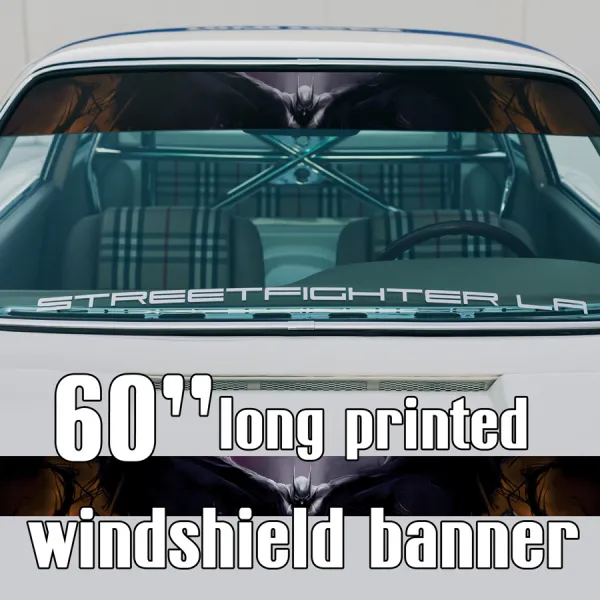 60" Bruce Wayne Wings Dark Knight Gotham Sun Strip Printed Windshield Car Vinyl Sticker Decal>