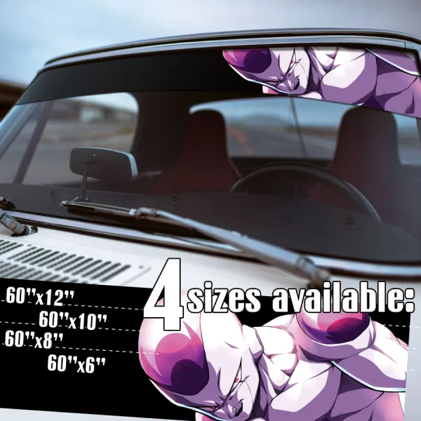 60" Frieza v6 Freezer Lord Emperor Universe 7 Destruction Goku Saiyan Z Super DBZ Kai Anime Manga Sun Strip Printed Windshield Car Vinyl Sticker Decal>