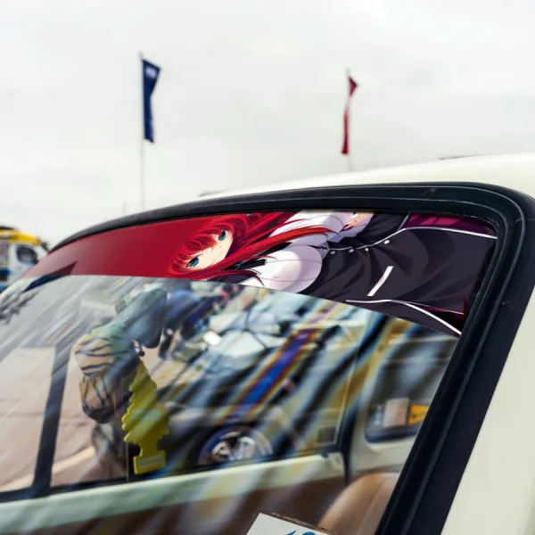 60" Rias Gremory Akeno Himejima Koneko Toujou v3 Sexy Hot Boobs Girl Anime Manga Sun Strip Printed Car Vinyl Sticker Decal>