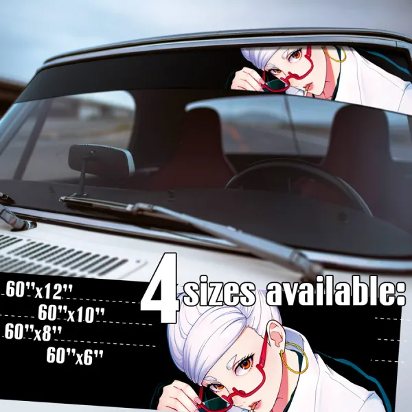 60" Seiko Ayase v1 Santa Dodoria Nana Smoking Paranormal Turbo-Granny Spirit Medium Waifu Girl Anime Manga Sun Strip Printed Windshield Vinyl Sticker Decal>