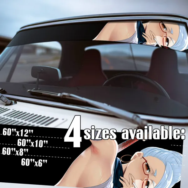 60" Seiko Ayase v1 Santa Dodoria Nana Smoking Paranormal Turbo-Granny Spirit Medium Waifu Girl Anime Manga Sun Strip Printed Windshield Vinyl Sticker Decal>