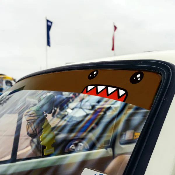 60" Domo Kun JDM Stance Japan Low Tuning Build Sun Strip Printed Windshield Vinyl Sticker Decal>