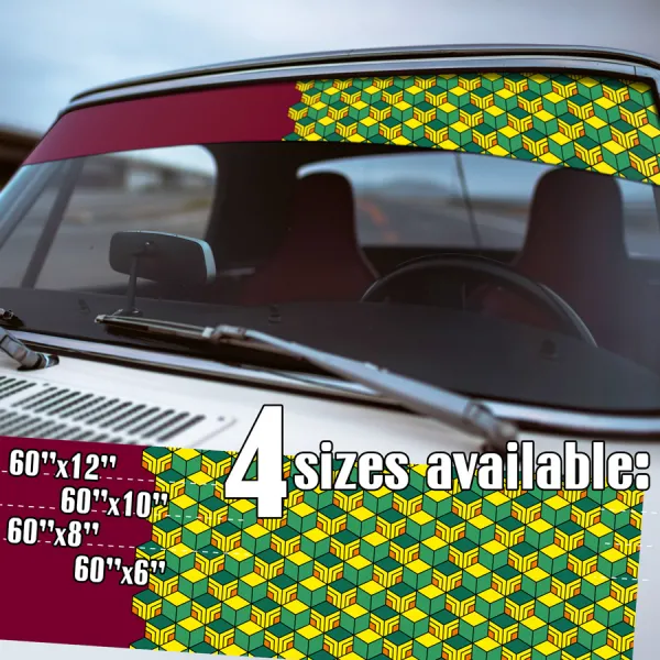 60" Giyu Tomioka v1 Water Hashira Haori Demon Anime Manga Sun Strip Printed Windshield Car Vinyl Sticker Decal>