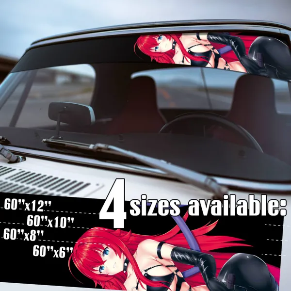 60" Rias Gremory v10 Lucifer Devil Kuoh Academy Crimson-Haired Ruin Princess Boobs Girl Manga Anime Printed Windshield Vinyl Sticker Decal>