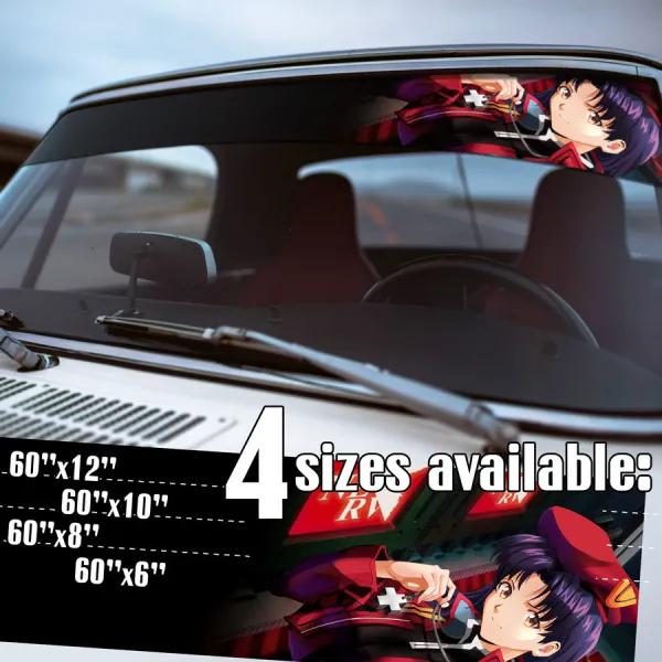 60" Misato Katsuragi v1 NERV Operations Director Major Magi Mecha Eva Pilot SEELE Angel Tokyo 3 Manga Anime Printed Windshield Vinyl Sticker Decal>