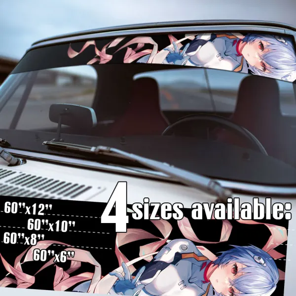 60" Rei Ayanami v9 Eva Unit 00 Pilot Angel NERV Tokyo 3 Magi Mecha Manga Anime Printed Windshield Vinyl Sticker Decal>