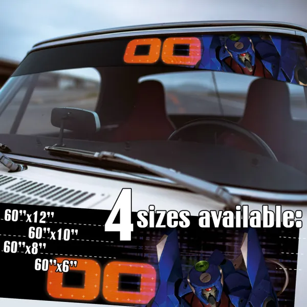 60" Eva Unit 00 v2 Rei Ayanami Pilot Angel NERV Tokyo 3 Magi Mecha Manga Anime  Printed Windshield Vinyl Sticker Decal>