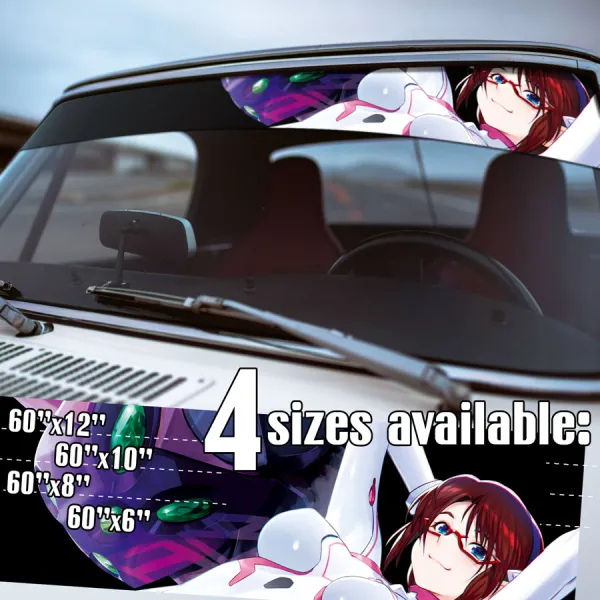 60" Mari Makinami Illustrious v4 Eva Unit 08 Production Model Tokyo-3 Third Angel WILLE IPEA Manga Anime Printed Windshield Vinyl Sticker Decal>