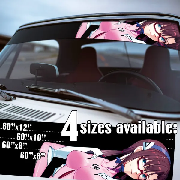 60" Mari Makinami Illustrious v2 Eva Unit 08 Production Model Tokyo-3 Third Angel WILLE IPEA Manga Anime Printed Windshield Vinyl Sticker Decal>