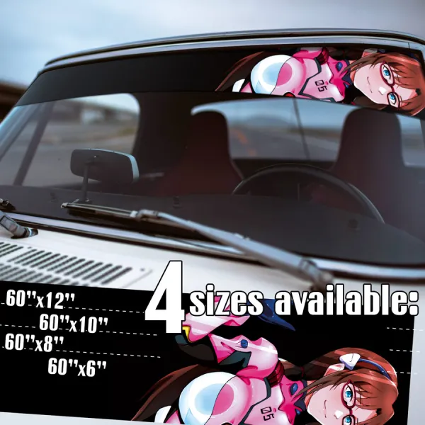 60" Mari Makinami Illustrious v1 Eva Unit 05 Provisional Model Tokyo-3 Third Angel WILLE IPEA Manga Anime Printed Windshield Vinyl Sticker Decal>