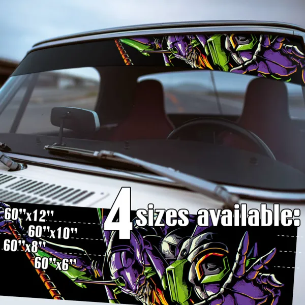 60" Eva Unit 01 v8 Spear of Longinus Shinji Ikari Pilot Angel NERV Tokyo 3 Magi Mecha Manga Anime Printed Windshield Vinyl Sticker Decal>
