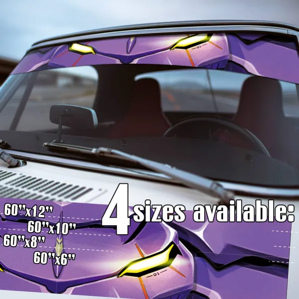 60" Eva Unit 01 v9 Head Helmet Shinji Ikari Pilot Angel NERV Tokyo 3 Magi SEELE Mecha Manga Anime Printed Windshield Vinyl Sticker Decal>