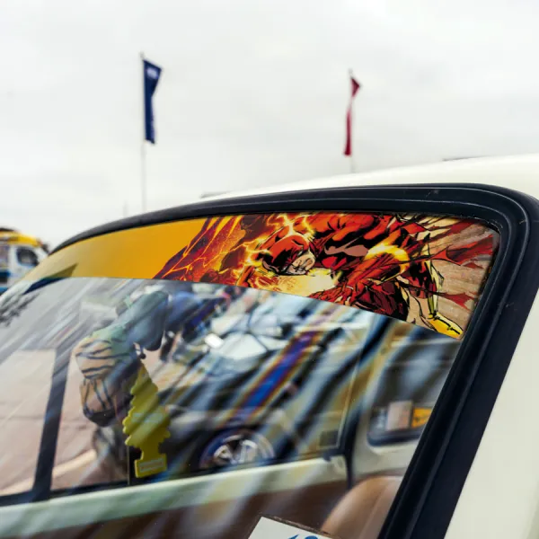 60" Barry Allen v2 Superhero Comic Speed Light V2 Strip Printed Windshield Car Vinyl Sticker Decal>