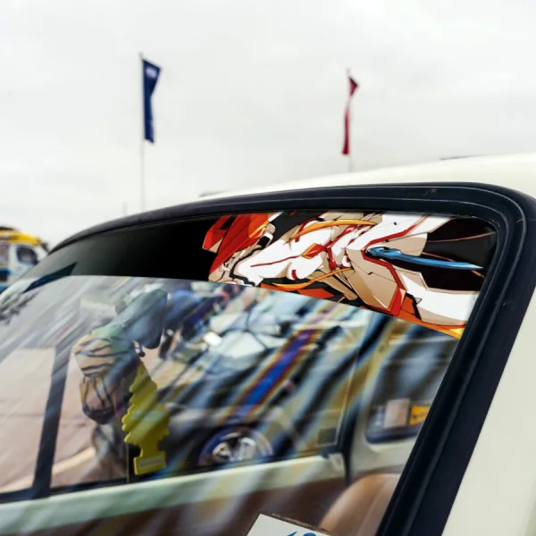 60" Zero Two Hiro v13 Code 002 Ichigo 015 Strelizia Sutorerichia Sexy Girl Anime Manga Sun Strip Printed Car Vinyl Sticker Decal>