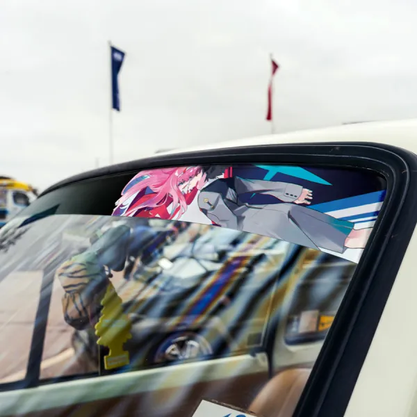 60" Zero Two Code 002 v20 Strelizia ゼロツー  Sutorerichia Sexy Girl Anime Manga Sun Strip Printed Car Vinyl Sticker Decal>