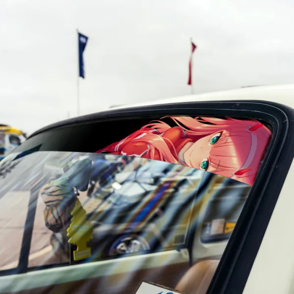 60" Zero Two v21 Code 002 ゼロツー Strelizia Sutorerichia Sexy Girl Anime Manga Sun Strip Printed Car Vinyl Sticker Decal>