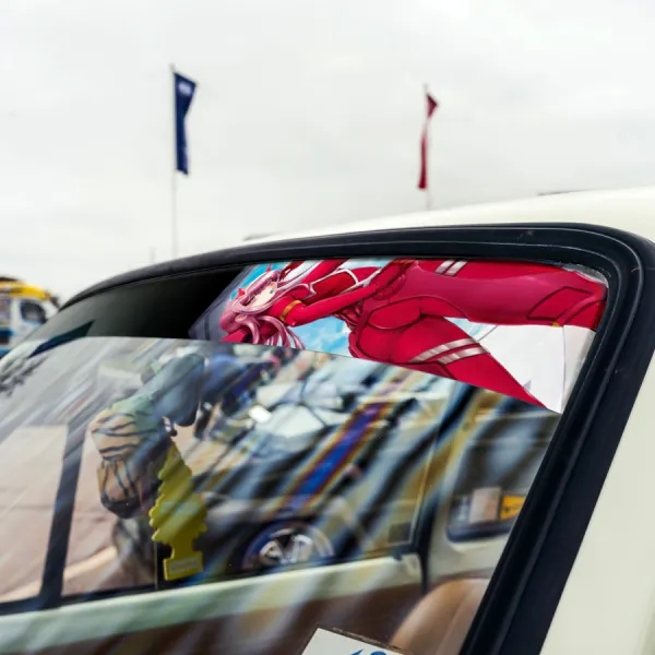 60" Zero Two v22 Code 002 ゼロツー Strelizia Sutorerichia Sexy Girl Anime Manga Sun Strip Printed Car Vinyl Sticker Decal>