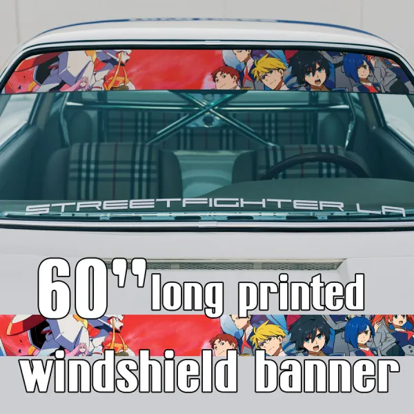 60" Zero Two Hiro Code 002 v1 Ichigo 015 Strelizia Sutorerichia Derufiniumu Sexy Girl Anime Manga Sun Strip Printed Car Vinyl Sticker Decal>