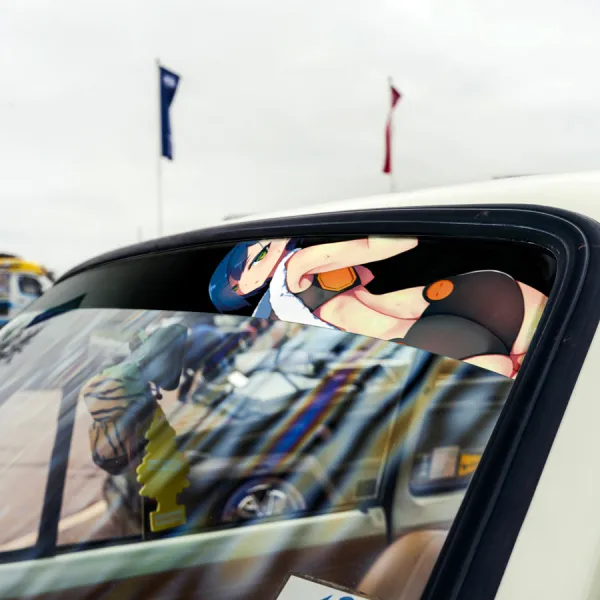 60" Ichigo v18 イチゴ Code 015 Derufiniumu Sexy Girl Anime Manga Sun Strip Printed Car Vinyl Sticker Decal>