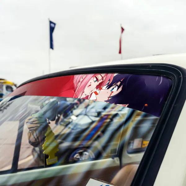 60" Zero Two Hiro Code 002 v3 Strelizia Sutorerichia Sexy Girl Anime Manga Sun Strip Printed Car Vinyl Sticker Decal>