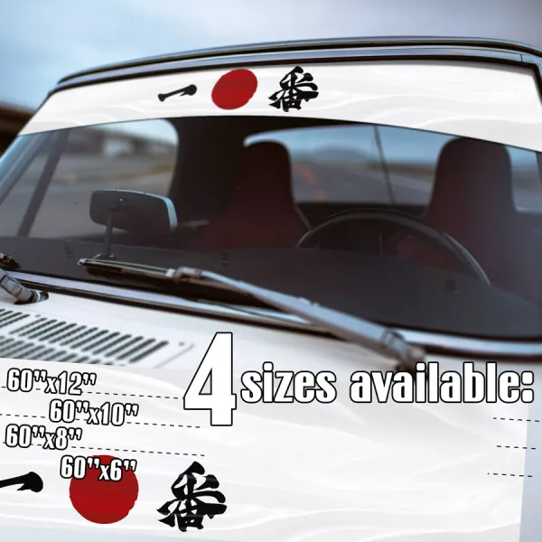 60" The Number One v1 Headband Code Ronin Ninja Sword Empty Seven Clan Rokutaro Justice Jinnosuke Kuma Sio Anime Manga Strip Printed Windshield Car Vinyl Sticker Decal>