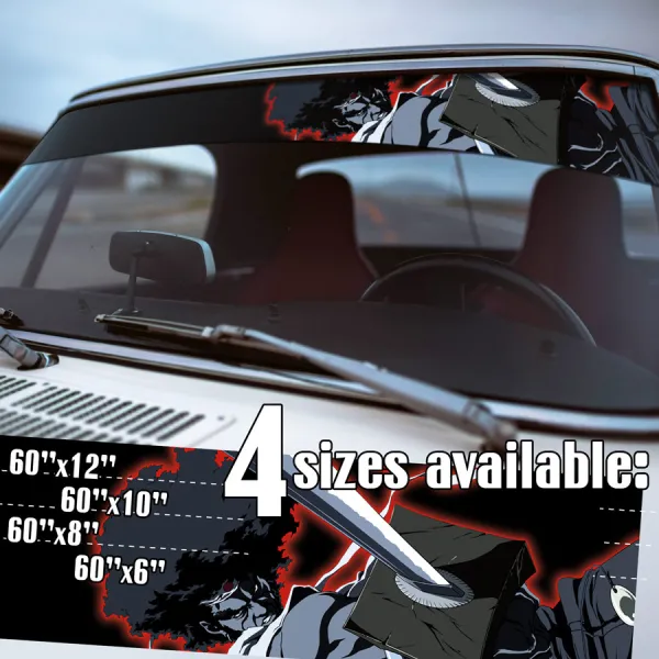 60" The Number One v3 Headband Code Ronin Ninja Sword Empty Seven Clan Rokutaro Justice Jinnosuke Kuma Sio Anime Manga Strip Printed Windshield Car Vinyl Sticker Decal>