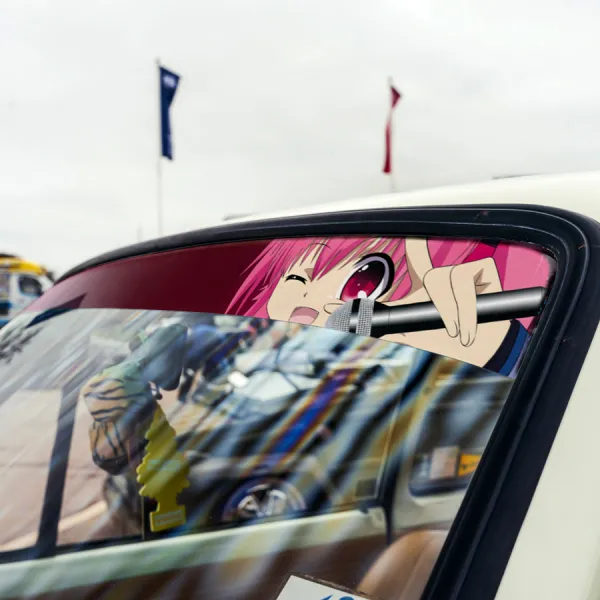 60" Girls Dead Monster v2 Yuri Hisako Miyuki Shiori SSS Sun Strip Printed Windshield Car Vinyl Sticker Decal>