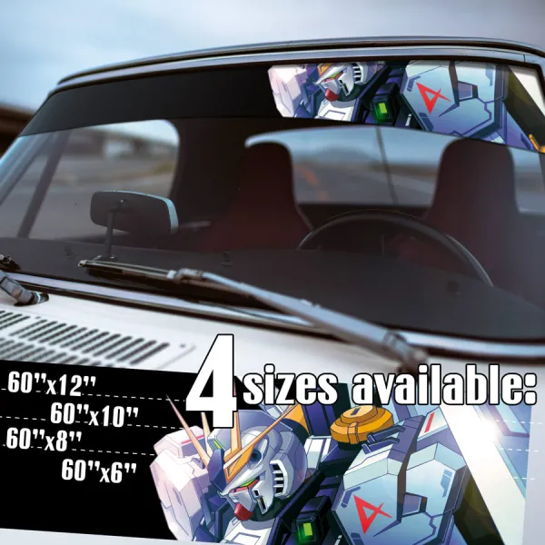 60" RX-93 v1 Nu Newtype-Use Psycho-Frame Amuro Ray RX-78-2Earth Federation Forces EFF Zeon Mecha Robot Anime Manga Sun Strip Printed Windshield Vinyl Sticker Decal>