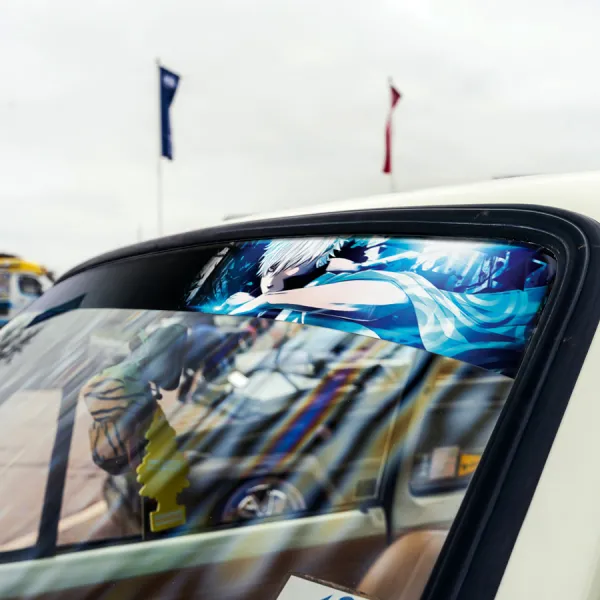 60" Sakata Gintoki v3 Yorozuya Shiroyasha White Demon Gin Tama Silver Soul Anime Manga Printed Windshield Car Vinyl Sticker Decal>