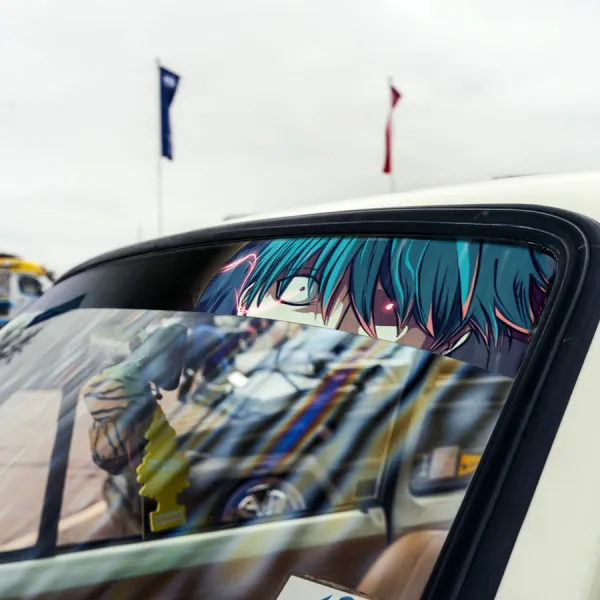 60" Sakata Gintoki v12 Yorozuya Shiroyasha White Demon Gin Tama Silver Soul Anime Manga Printed Windshield Car Vinyl Sticker Decal>