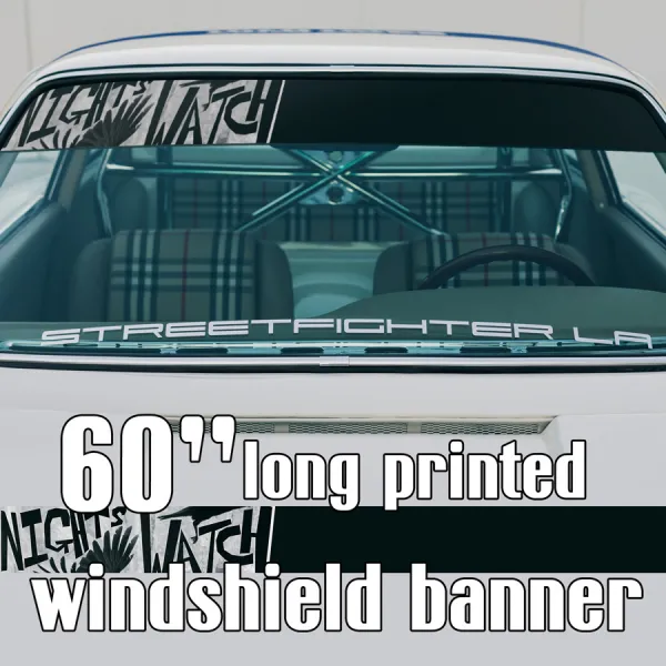 60" Nights Watch Jon Snow The Wall Winter Thrones GoT Sun Strip Printed Windshield Car Vinyl Sticker Decal>