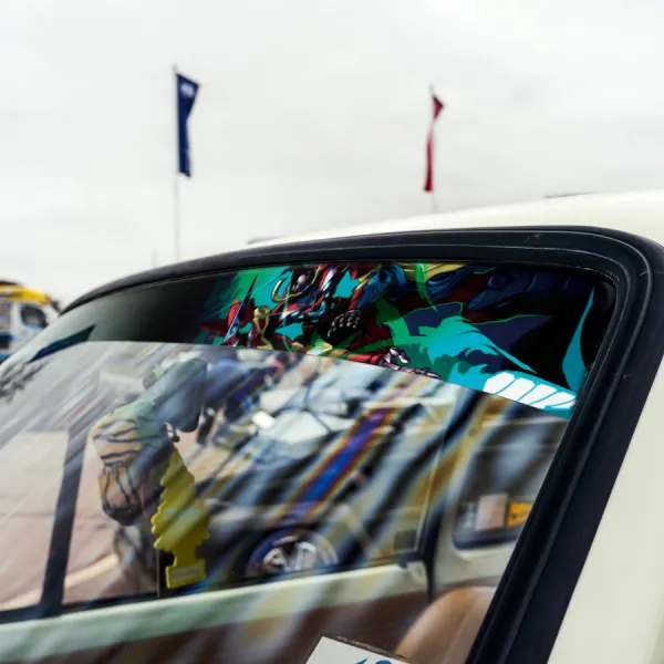 60" Yoko Littner Gunmen v3 Sniper Rifle Team Dai-Gurren Kamina Simon Anti-Spiral King Lordgenome Anime Printed Windshield Car Vinyl Sticker Decal>