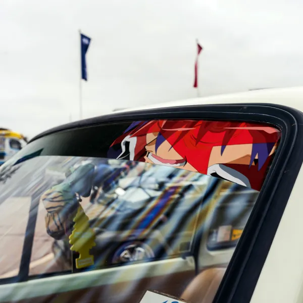 60" Kamina v3 Team Dai-Gurren Simon Beastmen Lordgenome Gunmen Yoko Littner Anime Printed Windshield Car Vinyl Sticker Decal>