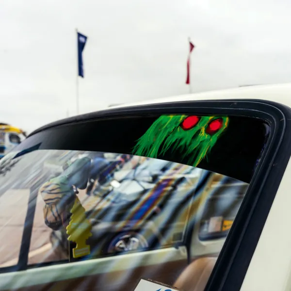 60" Green Skull v1 Cherub Caliborn Lord English Calliope TV Show Sun Strip Printed Windshield Car Vinyl Sticker Decal>